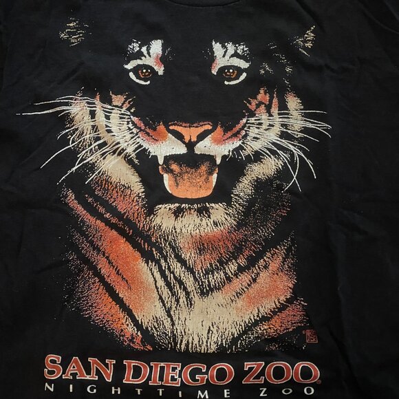 VINTAGE 90S SAN DIEGO ZOO TIGER T- SHIRT SIZE LARGE L - Picture 3 of 6